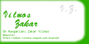 vilmos zakar business card